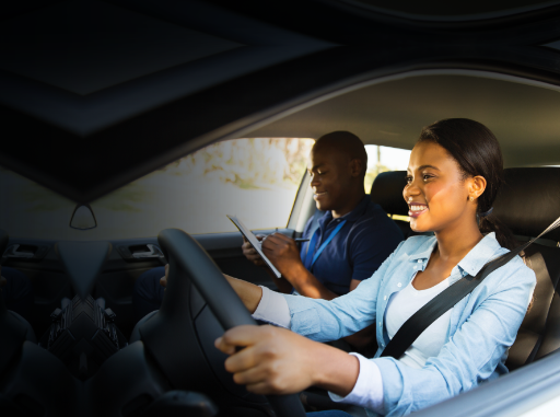 Student learning to drive